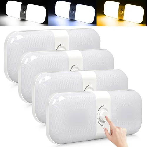 Vista 10 de CT CAPETRONIX Luces Interiores para RV 1700LM, 3 Colores TEM Luces para Camper, Regulables 12V Voltios Lámpara LED, Luz de Techo Domo para RV