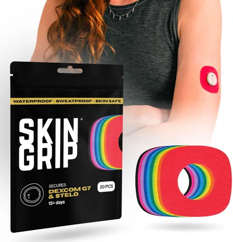 Vista 20 de Skin Grip Parches adhesivos para Dexcom G7 y Stelo CGM con recorte, cubierta impermeable y resistente al sudor para sensor continuo de monitor