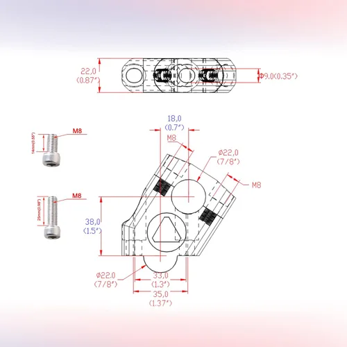 Vista 2 de Akso Aoyupe - Abrazadera elevadora para manubrio, 2 piezas de 1.18 pulgadas de altura que proporcionan una posición de asiento adecuada para ti