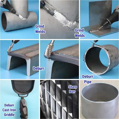 Vista 7 de Sworker Juego de 10 Fresas de Carburo con Vástago de 1/8" Compatible con Brocas Dremel Milwaukee Kit de Accesorios para Herramientas Rotativas Lima