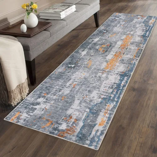 Vista 25 de famibay Alfombra de pasillo de 2 x 10, moderna para pasillos, antideslizante, alfombras de cocina lavables, alfombra de pasillo suave abstracta