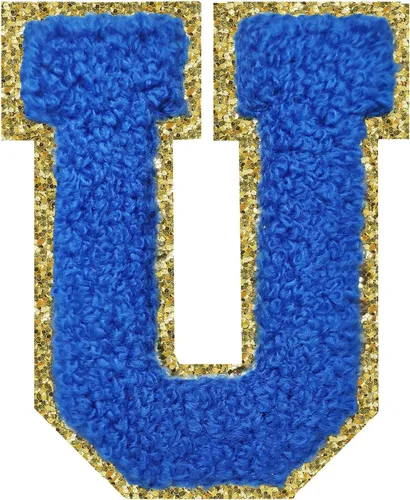 Vista 145 de SPRT - Parches de letras de chenilla universitaria con purpurina, parche de letras blancas para planchar con letras del alfabeto para disfraz
