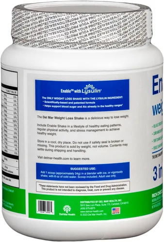 Vista 3 de Batido de pérdida de peso Habilitar – rico sabor a chocolate para un reemplazo de comida delicioso y nutritivo, 2 libras y 11 onzas