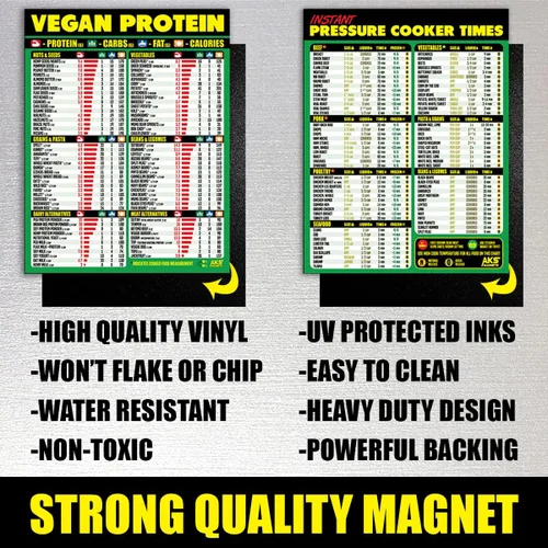 Vista 6 de Paquete combinado de proteínas veganas y olla instantánea magnética, accesorios de cocina extra grandes y fáciles de leer, guía de referencia rápida