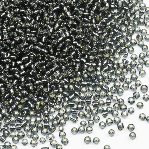 Vista 19 de Cuentas de Semilla de Vidrio Transparentes Azules con Línea Plateada Tamaño 8/0 Artesanías Cuentas de Semilla de Vidrio de 3mm para Hacer Joyas Azul
