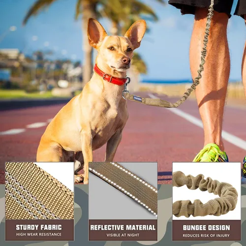 Vista 4 de Auroth Arnés táctico para perro con correa resistente de 6 pies y collar reflectante para perros medianos y grandes