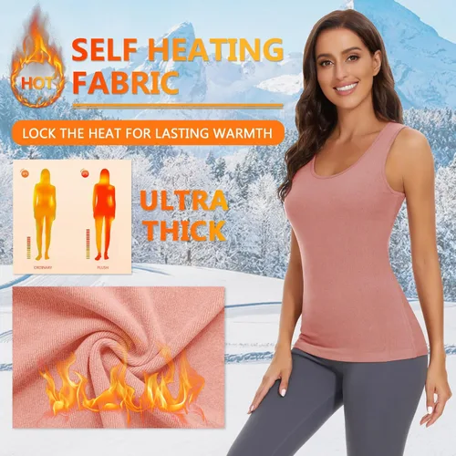 Vista 2 de WOWENY Camisas térmicas para mujer, capa base, forro polar ultra suave, manga larga, ropa interior térmica para invierno y clima frío