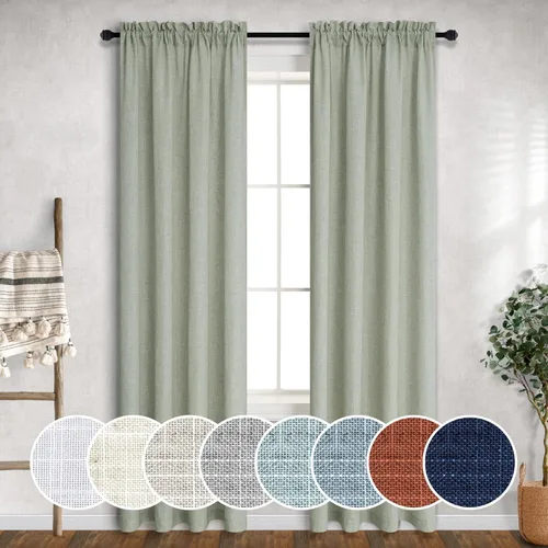 Vista 81 de Mrs.Naturall Cortinas azul marino de 90 pulgadas de largo para sala de estar, juego de 2 paneles con bolsillo para barra, cortinas reductoras