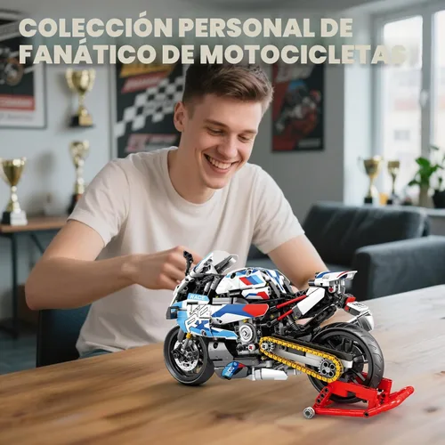 Vista 7 de Reobrix Kit de Construcción de Motocicleta Technic 1000 RR para Adultos, Modelo a Escala 1:8, 949 Piezas Modelo Coleccionable de Motocicleta