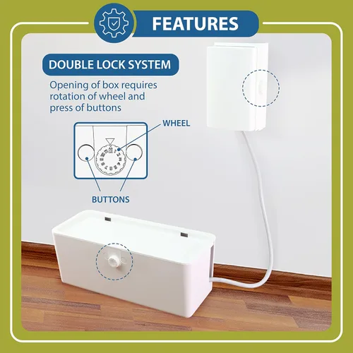 Vista 5 de Cubierta de Tira de Enchufes y Caja de Cubierta de Enchufe - Efectivamente Protege la Tira de Enchufes para Bebé en el Piso o en la Pared, Protege