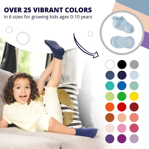 Vista 4 de LA ACTIVE - Calcetines antideslizantes para bebés y niños y niñas pequeños, con agarre antideslizante, uso escolar