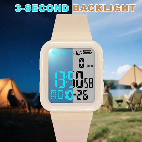 Vista 6 de Edillas Digital Watch for Mens Womens, Fitness Tracker with EL Backlight No App/Phone Required, Sport Watch with Step Counter Pedometer Timer