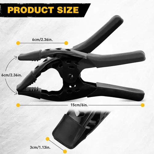 Vista 5 de Abrazaderas de resorte de metal resistentes de 8 piezas de 6 pulgadas: abrazaderas de metal para carpintería, apertura de mandíbula de 2.5 pulgadas