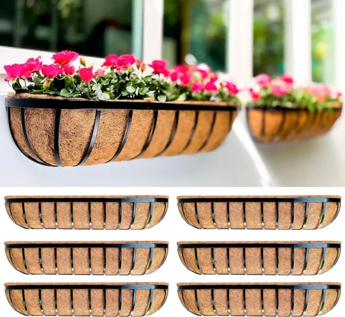 Vista 12 de LaLaGreen - Paquete de 4 macetas de ventana de 36 pulgadas de largo para colocar en la casa, macetas de pared para plantas al aire libre