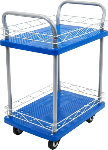 JORESTECH Carro de plataforma Dolly Warehouse Moving Push Hand Truck (rueda de goma de 2 pisos de 330 libras)