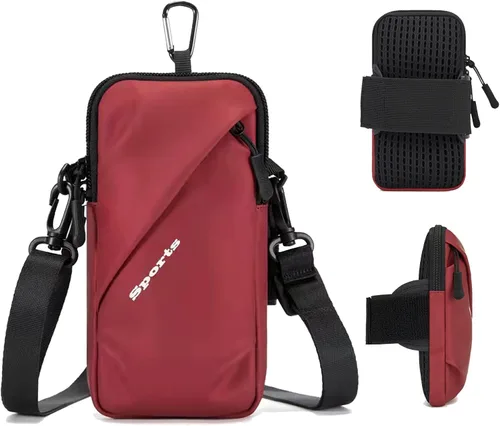 Vista 8 de Pulseras para Soporte de Teléfono, Bolsillo Pequeño de Hombro con Correa para Brazo, Compatible con iPhone y Todos los Teléfonos Celulares, Uso