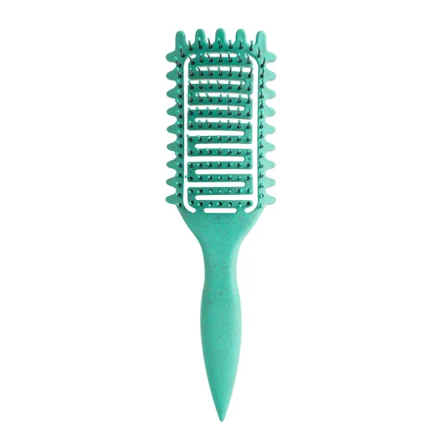 Vista 13 de Cepillo definidor de rizos, cepillo de pelo rizado 2024, cepillo de cabello ventilado para desenredar, dar forma y definir rizos para mujeres y Verde