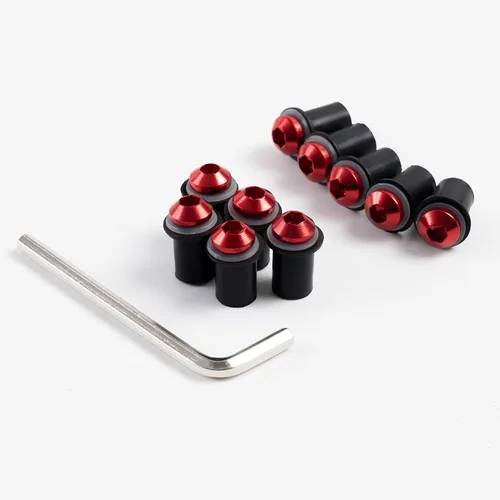 Vista 7 de WYNMOTO Tornillos universales para motocicleta, kit de tornillos de carenado, kit de tornillos de carenado, kit de aluminio CNC para Negro