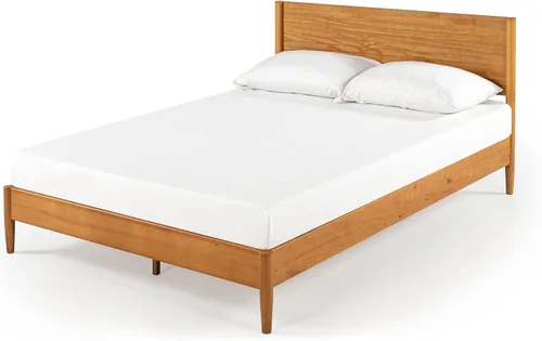 Vista 12 de Zinus Allen Marco de Cama de Plataforma de Madera de Mediados de Siglo/Base de Madera Maciza/Soporte de Listones de Madera/No Se Necesita