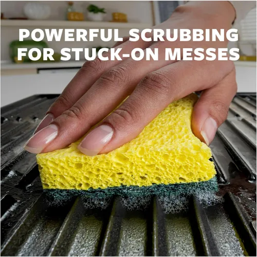 Vista 3 de Scotch-Brite - Esponjas para limpiar cocina y hogar, esponjas resistentes seguras para utensilios de cocina sin recubrimiento, 36 esponjas