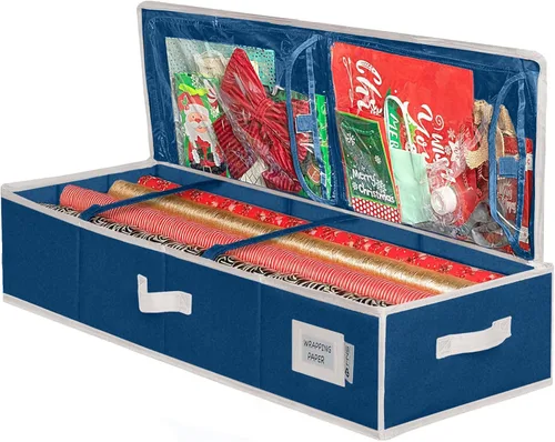 Vista 11 de HOLDN' STORAGE Contenedor de almacenamiento de papel de regalo de alta calidad, duradero 600D a prueba de desgarros, se adapta a 27 rollos de papel