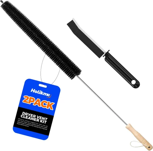 Vista 9 de Holikme Kit de limpiador de ventilación para secadora, paquete de 2 – Suministros de limpieza para el hogar, cepillo de bobina larga y flexible