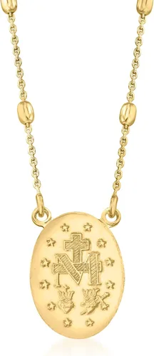 Vista 3 de Ross-Simons Italian 18kt Gold Over Sterling Miraculous Medal Bead Station Necklace