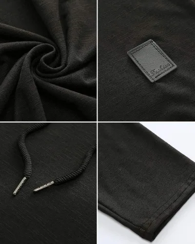 Vista 5 de Lexiart Sudadera deportiva con capucha para hombre, color liso, forro polar