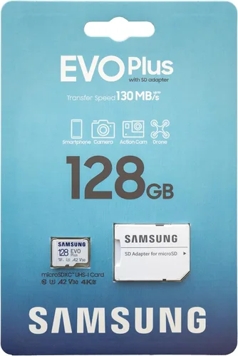 Vista 3 de Samsung - Tarjeta de memoria SDXC Micro EVO Plus de 128 GB con adaptador, funciona con teléfono Samsung A22, A03s, A03 Core (MB-MC128) Clase 10 U3