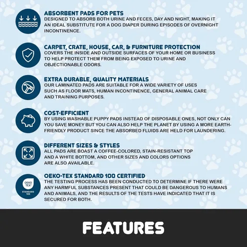 Vista 5 de EZwhelp Almohadillas reutilizables para orina para perros Almohadilla impermeable para entrenamiento de cachorros Almohadillas lavables