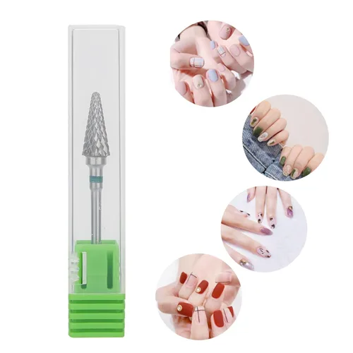 Vista 5 de Broca de uñas para uñas, broca de cutícula de cono para uñas, uñas en casa, salón [etiqueta verde]