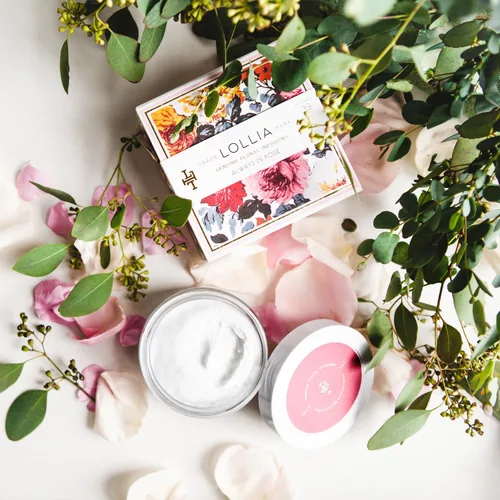 Vista 6 de LOLLIA Always in Rose - Manteca corporal de 5.5 onzas, fragancia de rosa e hibisco, manteca de karité y manteca de cacao, loción corporal
