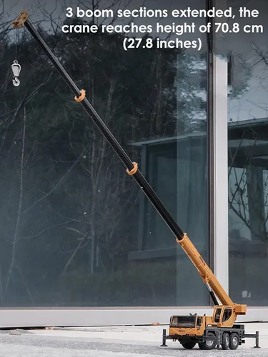 Vista 5 de Gemini&Genius Juguetes autocrane a escala 1/50, vehículo de construcción de camión grúa, modelos de automóviles de ingeniería de camiones