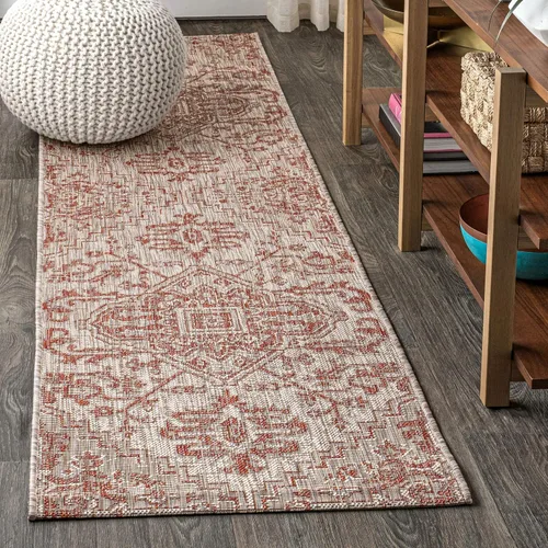 Vista 59 de JONATHAN Y SMB105D-28 - Alfombra pasillo Estrella con medallón bohemio tejido texturizado interior/exterior, estilo costero rústico glamuroso, fácil