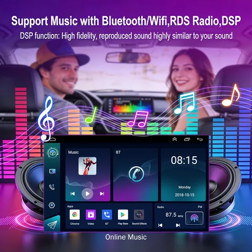 Vista 5 de Radio estéreo de coche de 7 pulgadas Android 13 para Ford F150 2004-2008 para Ford F250 2006-2014 con navegación GPS Bluetooth WiFi