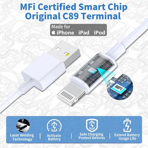 Vista 11 de [Apple MFi Certified] iPhone Fast Car Charger, Rombica 52.5W USB-C PD&QC3.0 Car Power Cigarette Lighter USB Charger Adapter with 2Pack Lightning