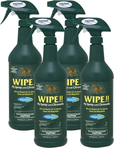 Vista 12 de Farnam Wipe II - Aerosol para moscas de caballo con citronela, ayuda de aseo y acondicionador de pelaje, 32 onzas líquidas, botella de un cuarto