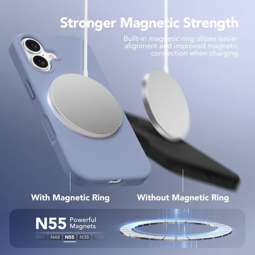 Vista 1756 de GONEZ Funda magnética para iPhone 14, compatible con Magsafe, con protector de pantalla + protector de cámara, forro de microfibra antiarañazos