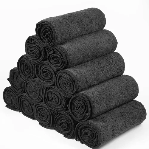 Vista 3 de Shimeyao Paquete de 48 toallas a prueba de blanqueador, 16 x 26 pulgadas, de microfibra, absorbentes, a granel, secado de manos para gimnasio, baño