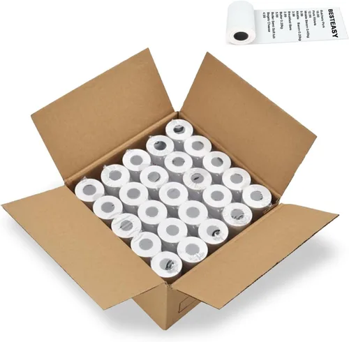 Vista 8 de BESTEASY Rollo de caja registradora POS de 2-1/4 pulgadas x 85 pies, papel de recibo térmico blanco para caja registradora POS (50 rollos)