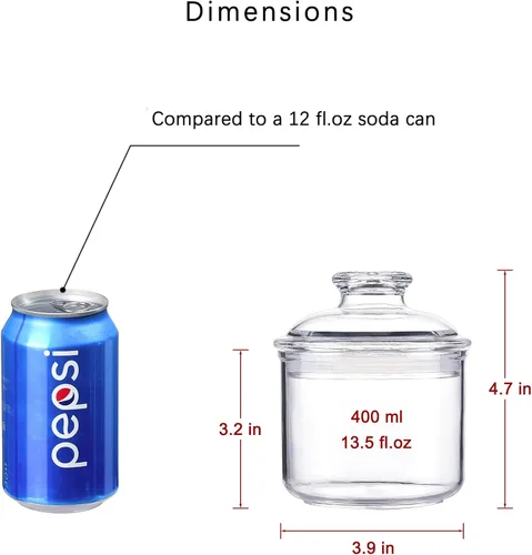 Vista 2 de Frasco de Almacenamiento de Acrílico Pequeño de 13.5 oz, Tapa Hermética con Anillo de Sellado de Silicona, Recipiente Contenedor Ideal para Azúcar