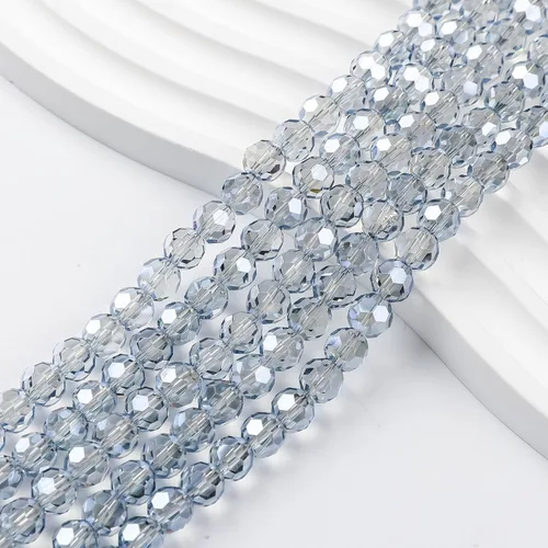 Vista 13 de 450 cuentas de cristal redondas ámbar de 0.236 in para la fabricación de joyas