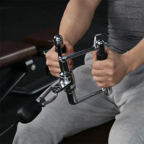 Vista 6 de Mango doble D, accesorios de mango de máquina de cable, asas de ejercicio extraíbles de accesorios de gimnasio en casa