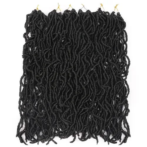 Vista 6 de Extensiones de cabello de ganchillo de 12 pulgadas de pelo sintético de ganchillo 1B, extensiones de cabello de ganchillo suaves
