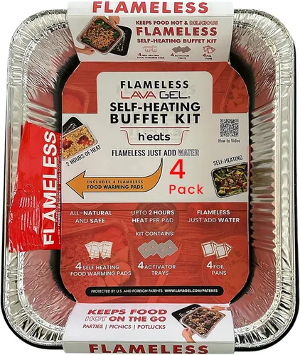 Vista 12 de Calentadores de alimentos sin llama (paquete de 6) – Almohadillas desechables para mantener los alimentos calientes – Calentadores de sartén
