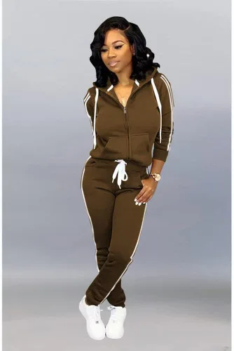 Vista 4 de TOPSRANI Conjunto de dos piezas para mujer conjunto de sudadera con capucha y pantalones deportivos a juego