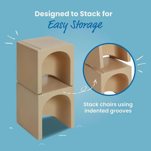 Vista 54 de ECR4Kids Tri-Me 3 en 1 silla cubo, muebles para niños, color azul polvo