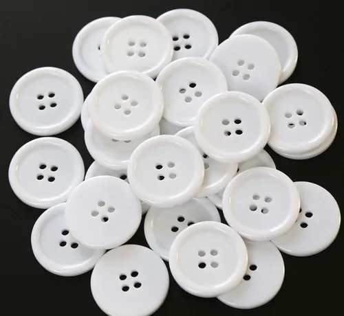 Vista 25 de 100 botones negros de 1 pulgada (0.984 in) botón de resina de 4 agujeros para coser y manualidades de bricolaje
