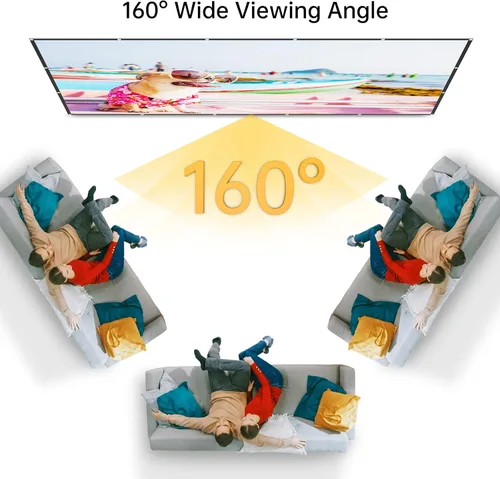 Vista 4 de Pantalla de proyector de 100 pulgadas, pantalla de proyector de película 4K Smonet 169, plegable, antiarrugas, portátil, pantallas de películas