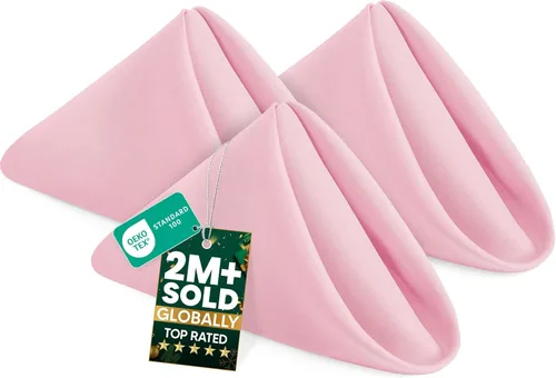 Vista 42 de Utopia Home Paquete de 24 servilletas de tela de 20 x 20 pulgadas, servilletas de cena 100% poliéster con bordes dobladillos, servilletas lavables